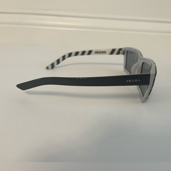 Prada Rectangular PR 04VS Millennial Sunglasses in Black & White - Picture 12 of 13